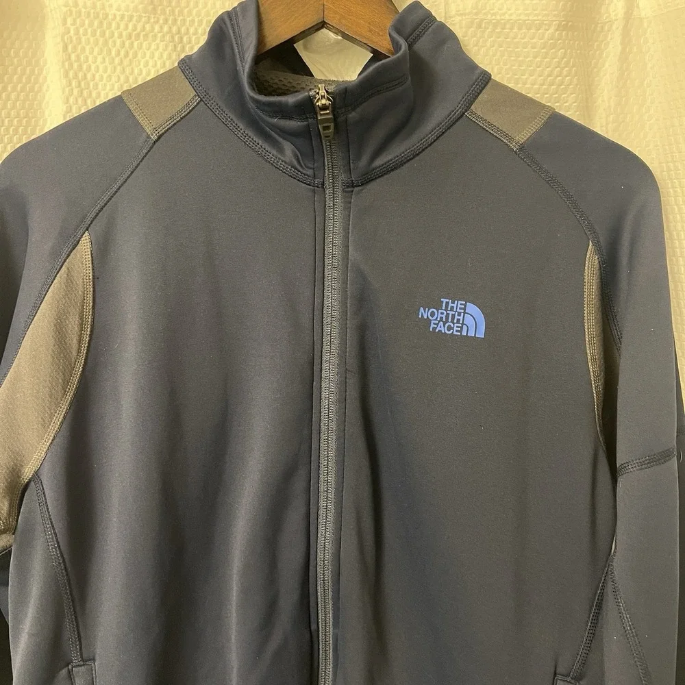 The North Face Fleece Jacket Men‎ Large Navy Blue Full Zip Softshell Athleisue